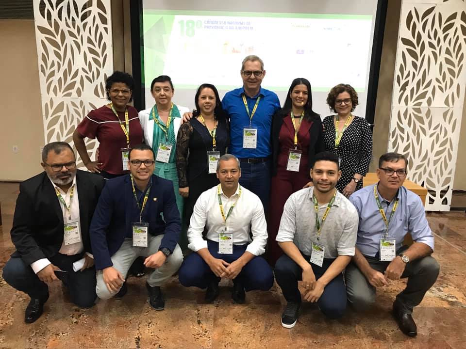 Os finalistas do 10º Prêmio ANEPREM de Boas Práticas de Gestão Previdenciária na  categoria inovação. Entre eles, servidores da Guarujá Previdência. Foto: Divulgação ANEPREM